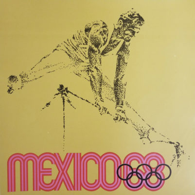 Mexico 68 XIX Olimpiada Sports Poster, Horizontal Bar. Offset lithograph 12 x 12 inches Comité Organizador de la XIX Olimpida Impresa en Mexico Por Miguel Galas, S.A.